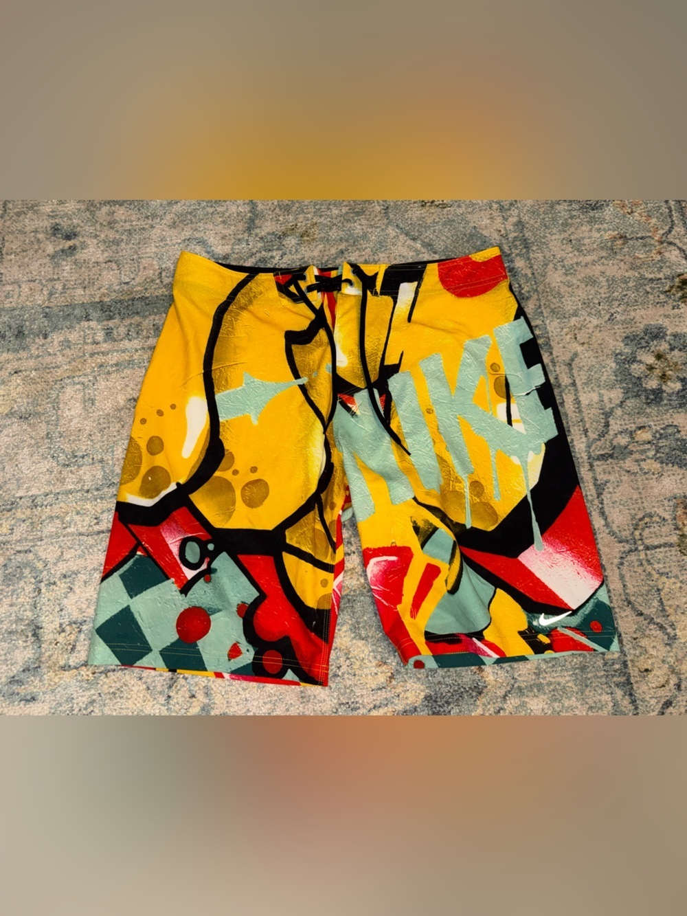 Nike Men’s Yellow Red Green Graphic Swim Trunks